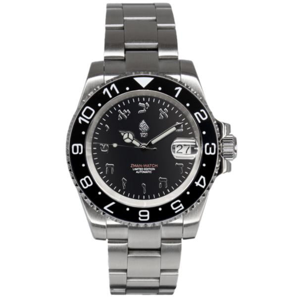 Classic Black Dual Time Zman Watch